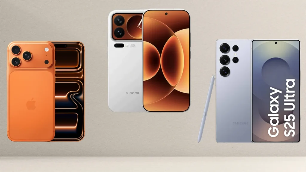 Comparativo de Smartphones Premium Xiaomi 17 Pro vs iPhone 17 Pro Max vs Galaxy S25 Ultra