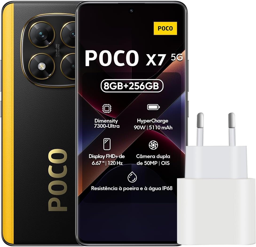Smartphone Xiaomi Poco X7 5G NFC 8GB RAM 256GB ROM[24095PCADG] (BLACK, 8+256)