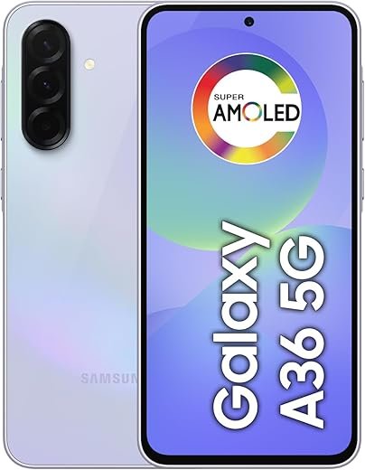 Celular Samsung Galaxy A36 5G 128GB, 6GB RAM, Câmera 50MP, IP67, Super AMOLED 6.7", Recursos AI, Violeta